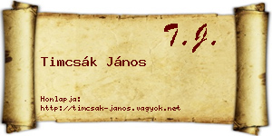 Timcsák János névjegykártya